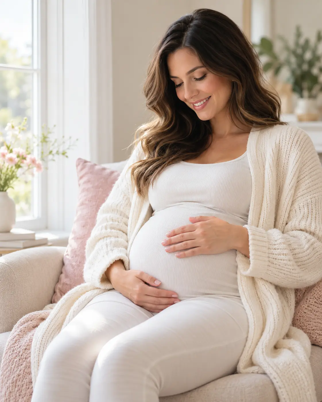 Imagen ilustrativa de una mujer embarazada con las manos sobre el vientre